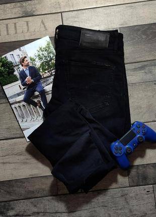 Мужские модные джинсы g-star raw  3301 slim в  черном цвете размер 32/34