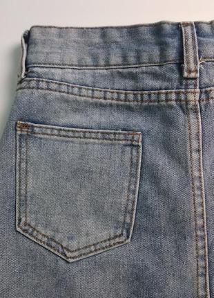 Стильная джинсовая мини юбка6 фото
