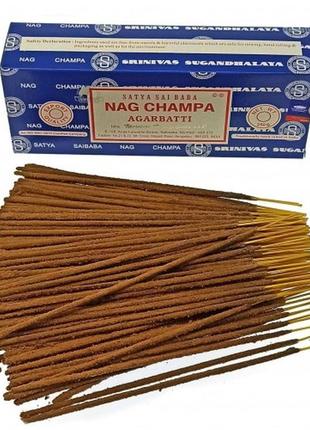 Ароматические палочки nag champa (нагчампа)(250 гр.) (satya) пыльцевое благоухание1 фото