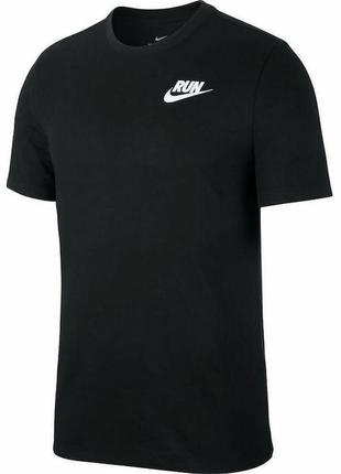 Nike new coll run чорна спортивна футболка1 фото