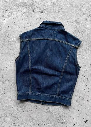 Lee vintage women's premium quality 90s denim sleeveless vest женская винтажная, джинсовая безрукавка, жилетка3 фото