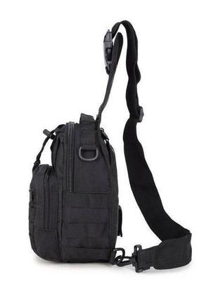 Тактическая сумка-рюкзак на одной лямке. черная. t-bag 2 армейская барсетка мужская сумка тактическая3 фото
