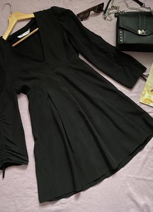 Чорне плаття з v-подібним вирізом zara1 фото