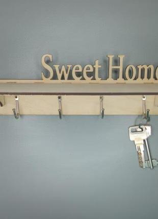 Стильна ключниця "sweet home з поличкою" kn00081 фото
