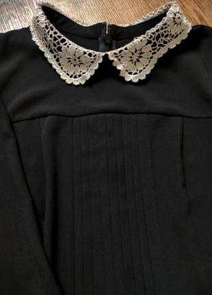 Брендовое платье с кружевным воротником и манжетами платья под школьную форму h&m