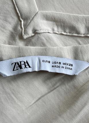 Zara топ кремовий майка з завʼязками вільний крій беж нюд мінімалізм7 фото