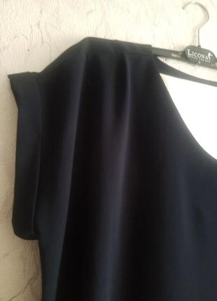 Темно-синее платье туniка с карманами2 фото