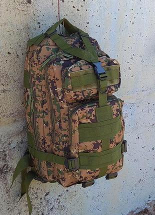 Тактичний, похідний рюкзак military. 25 l. камуфляжний, піксель, мілітарі8 фото