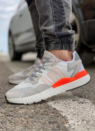 Sale! кроссовки мужские adidas nite jogger boost 3m белые1 фото