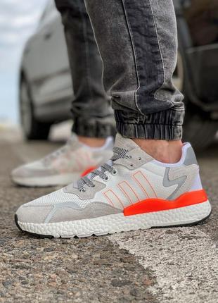 Sale! кроссовки мужские adidas nite jogger boost 3m белые4 фото