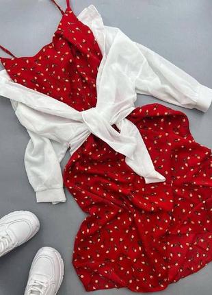 🟠 летний женский костюм комплект платье с рубашкой1 фото