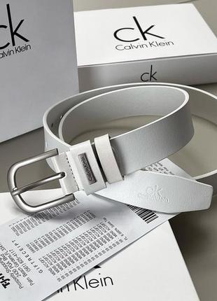 Жіночий ремінь calvin klein білий у подарунковій коробці1 фото