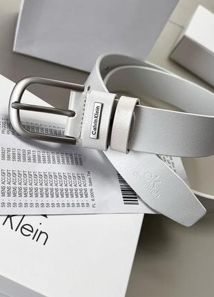 Женский ремень calvin klein белый в подарочной коробке6 фото