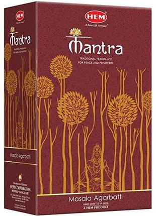 Аромо конуси пахощів mantra masala premium hem 10 шт мантра sd012-1