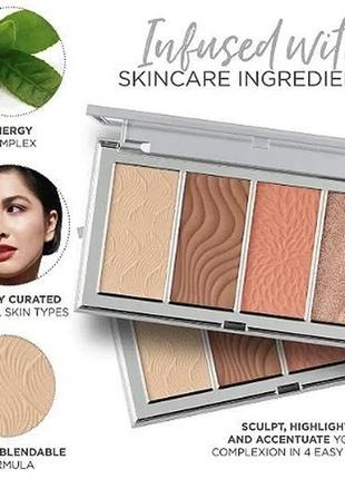 Pur 4-in-1 skin perfecting powders face palette універсальна палетка для обличчя 4 в 1 румяна, контуринг, хайлайтер та пудра8 фото