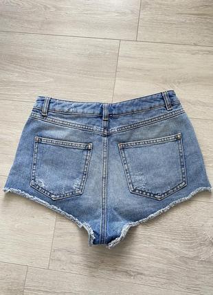 Короткие джинсовые шорты на высокой талии topshop3 фото
