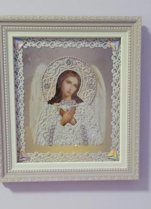 Икона ангел хранитель вышит бисером