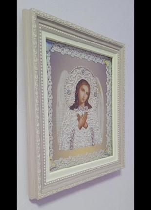 Икона ангел хранитель вышит бисером