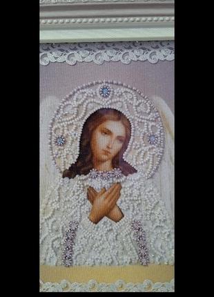 Икона ангел хранитель вышит бисером