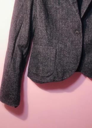 Шикарный серый шерстяной пиджак жакет benetton.2 фото