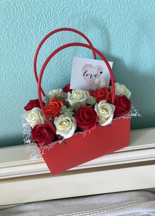 Чарівна композиція квітів з мила, квіти з мила, мильні троянди, цветы из мыла, розы из...