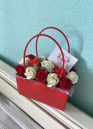 Чарівна композиція квітів з мила, квіти з мила, мильні троянди, цветы из мыла, розы из...