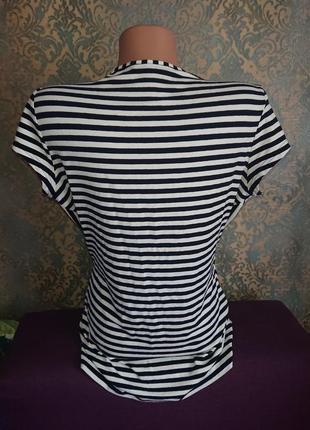 Женская блуза в полоску блузка блузочка футболка р.44 /46/484 фото