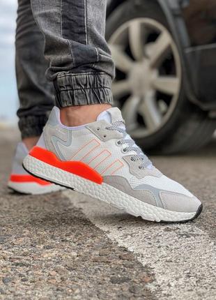 Sale! кроссовки мужские adidas nite jogger boost 3m белые7 фото