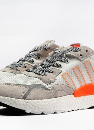 Sale! кроссовки мужские adidas nite jogger boost 3m белые9 фото