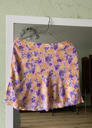Спідниця літня юбка в квітковий малюнок2 фото