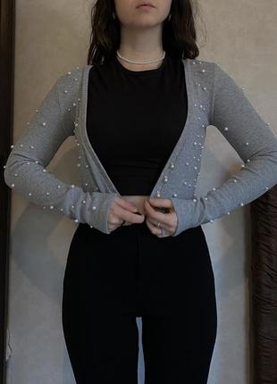 Кардиган укорочений, топ