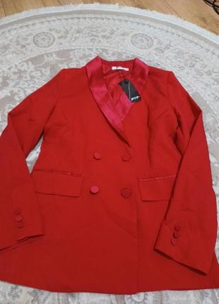 Жакет красный новый пиджак двубортный copperose2 фото