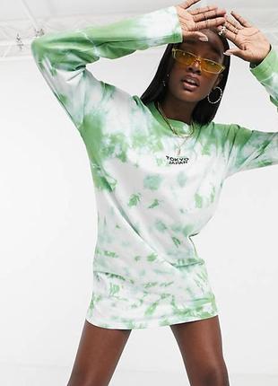 Спортививна сукня  футболка  оверсайз  з принтом тай-дай