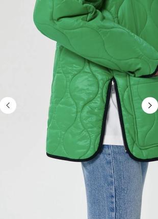 Стеганая куртка курточка зеленая2 фото