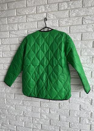 Стеганая куртка курточка зеленая5 фото