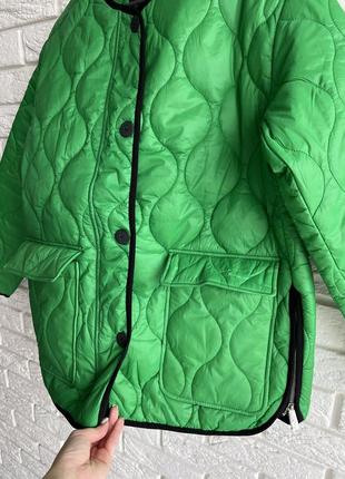 Стеганая куртка курточка зеленая7 фото
