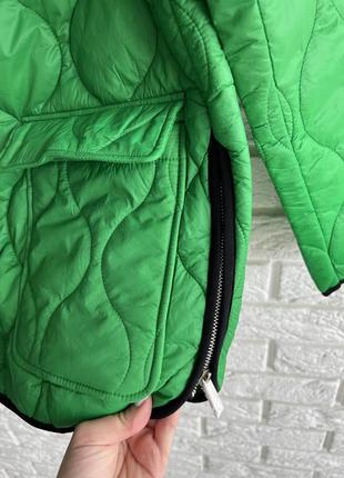 Стеганая куртка курточка зеленая8 фото