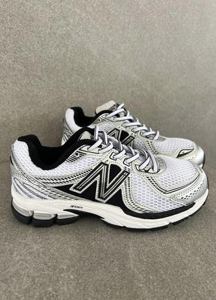 Классные кроссовки new balance 860 v2 silver белые с серебристым унисекс 36-45 р