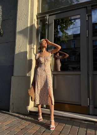 Літня сукня зі штапелю з розрізом довжини міді. n 6831 фото