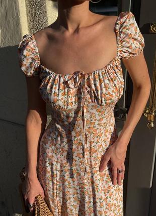 Літня сукня зі штапелю з розрізом довжини міді. n 6832 фото