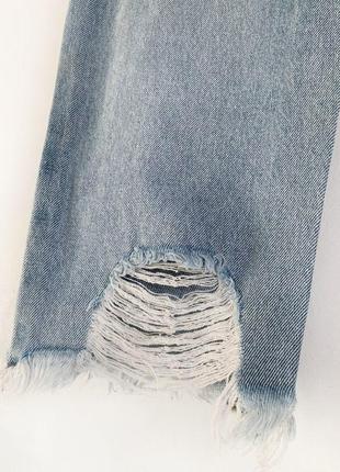 Женские новые рваные завышенные джинсы в стиле гранж с высокой посадкой 38 40 m l слим7 фото