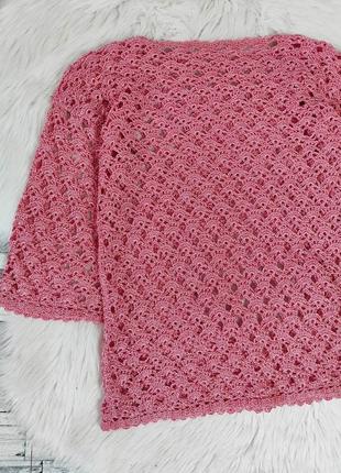 Женская вязаная блуза розовая рукав три четверти размер 42 xs3 фото
