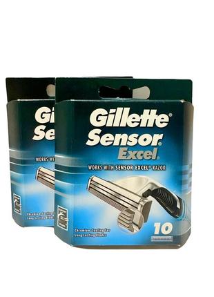 Сменные кассеты для бритья gillette sensor excel 10 шт