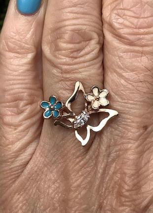 Кольцо позолоченное 01103811, 15.5 размер