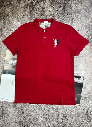 Мужская футболка / качественная футболка burberry в красном цвете на лето2 фото