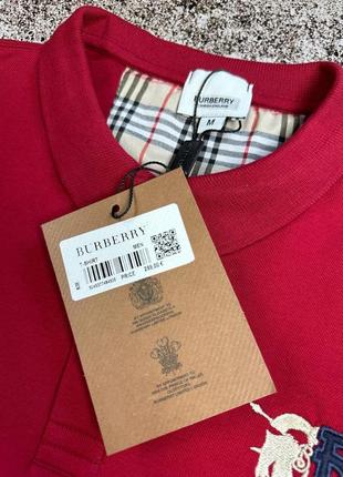 Мужская футболка / качественная футболка burberry в красном цвете на лето3 фото