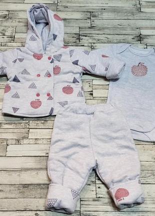 Теплый костюм фламинго р.62-74