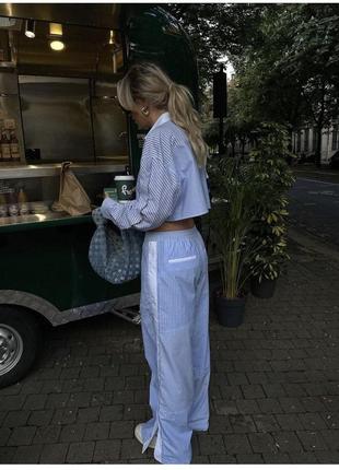 Костюм комплект брюки набор боятки рубашка блуза зара zara