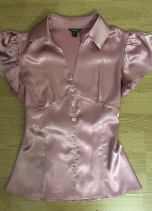 Розовая блузка carla размер 38 в хорошем состоянии