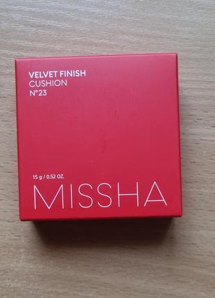 Тональная основа-кушон с матовым финишем missha velvet finish cushion spf50+/pa+++